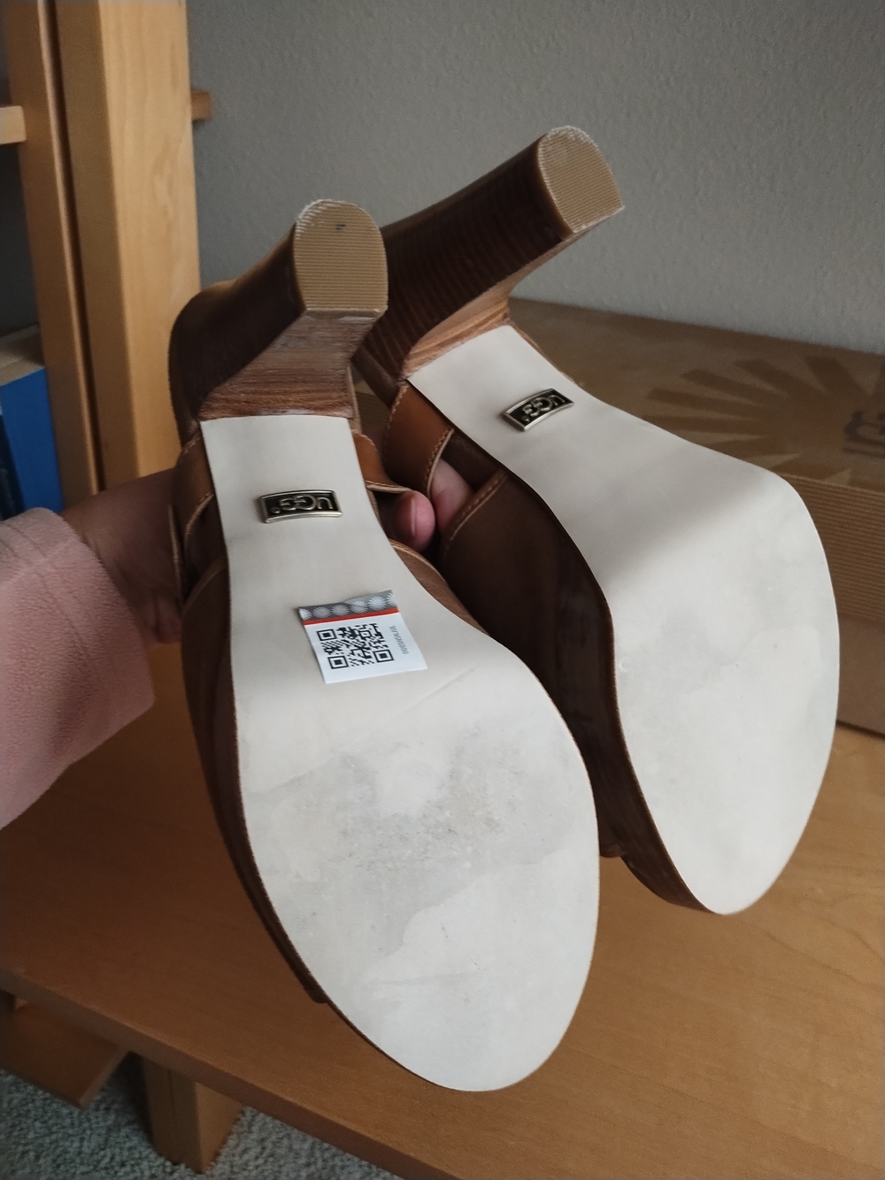 UGG Women's Brown Suede Buckle Platform Mules - Picture 2 of 7